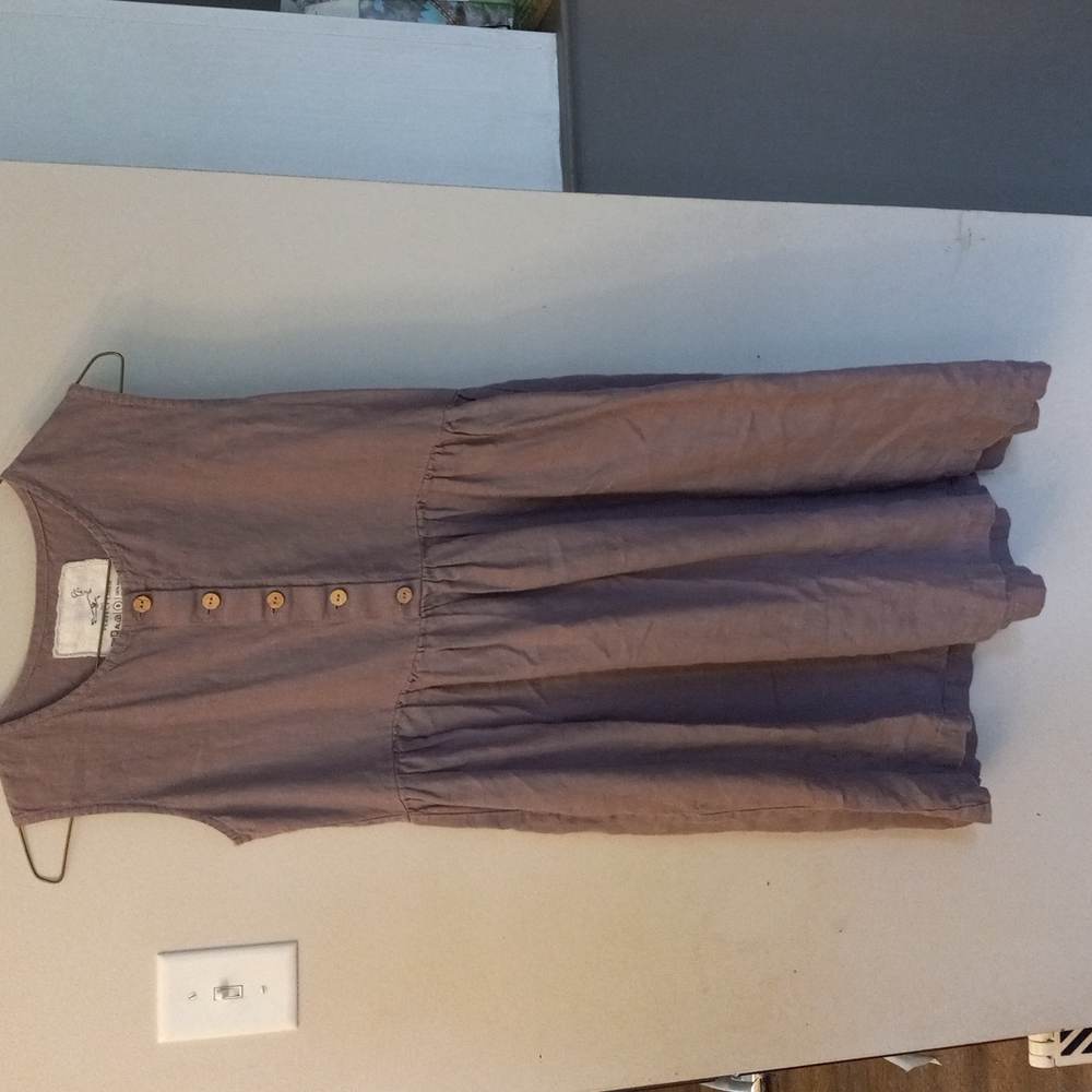 REPOSH Notperfectlinen mama dress size small in Caffe Mocha/mauve